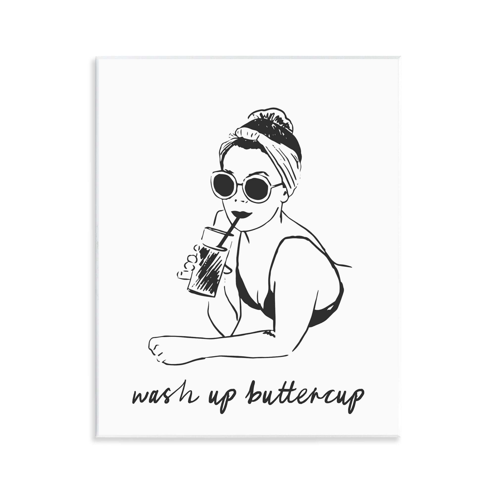 Stupell Industries Wash Up Buttercup Retro Wall Plaque Art, design by Lettered and Lined