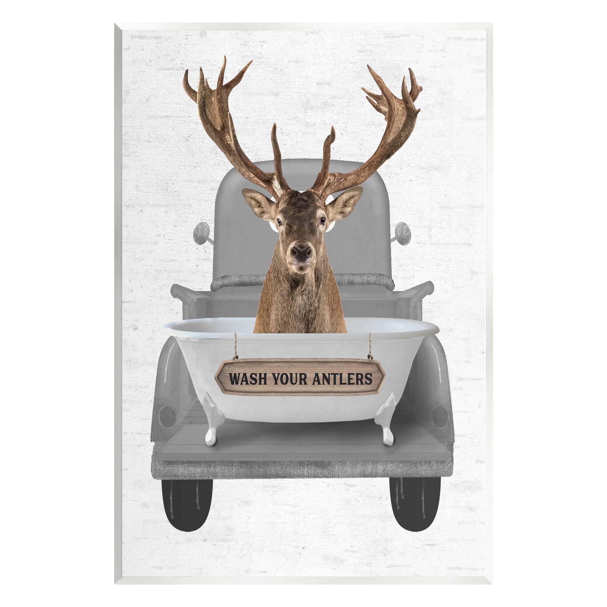Stupell Industries Wash Your Antlers Deer Animals & Insects Painting Unframed Art Print Wall Art, 13 x 19