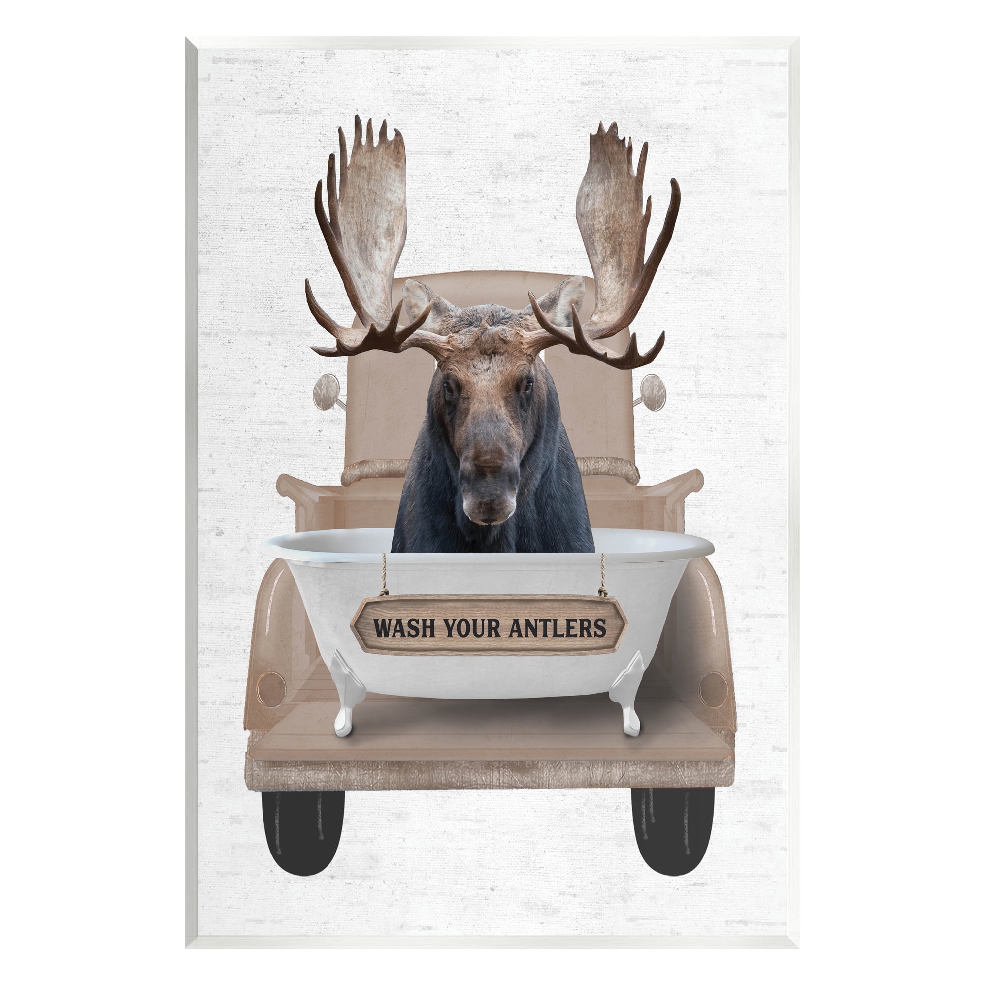 Stupell Industries Wash Your Antlers Truck Animals & Insects Painting Unframed Art Print Wall Art, 10 x 15