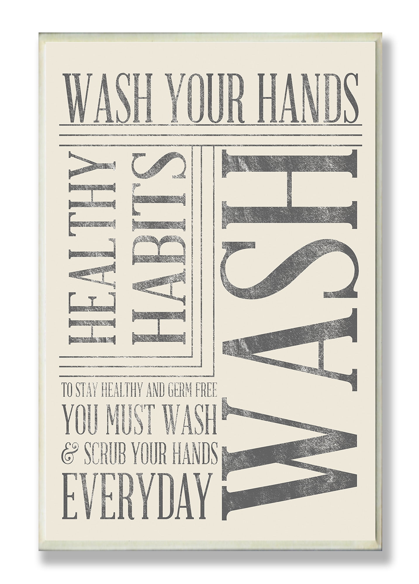 Stupell Industries Wash Your Hands Bathroom Wall Plaque Art
