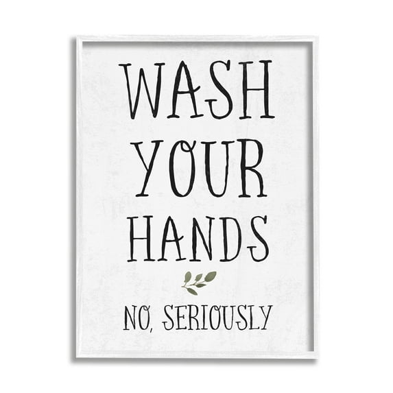 Stupell Industries Wash Your Hands Cottage Charm Bathroom Sign, 16 x 20,Design by Daphne Polselli