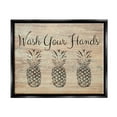 thumbnail image 1 of Stupell Industries Wash Your Hands Pineapple Metallic Gold Framed Floating Canvas Wall Art, 16x20, by Linda Woods, 1 of 6