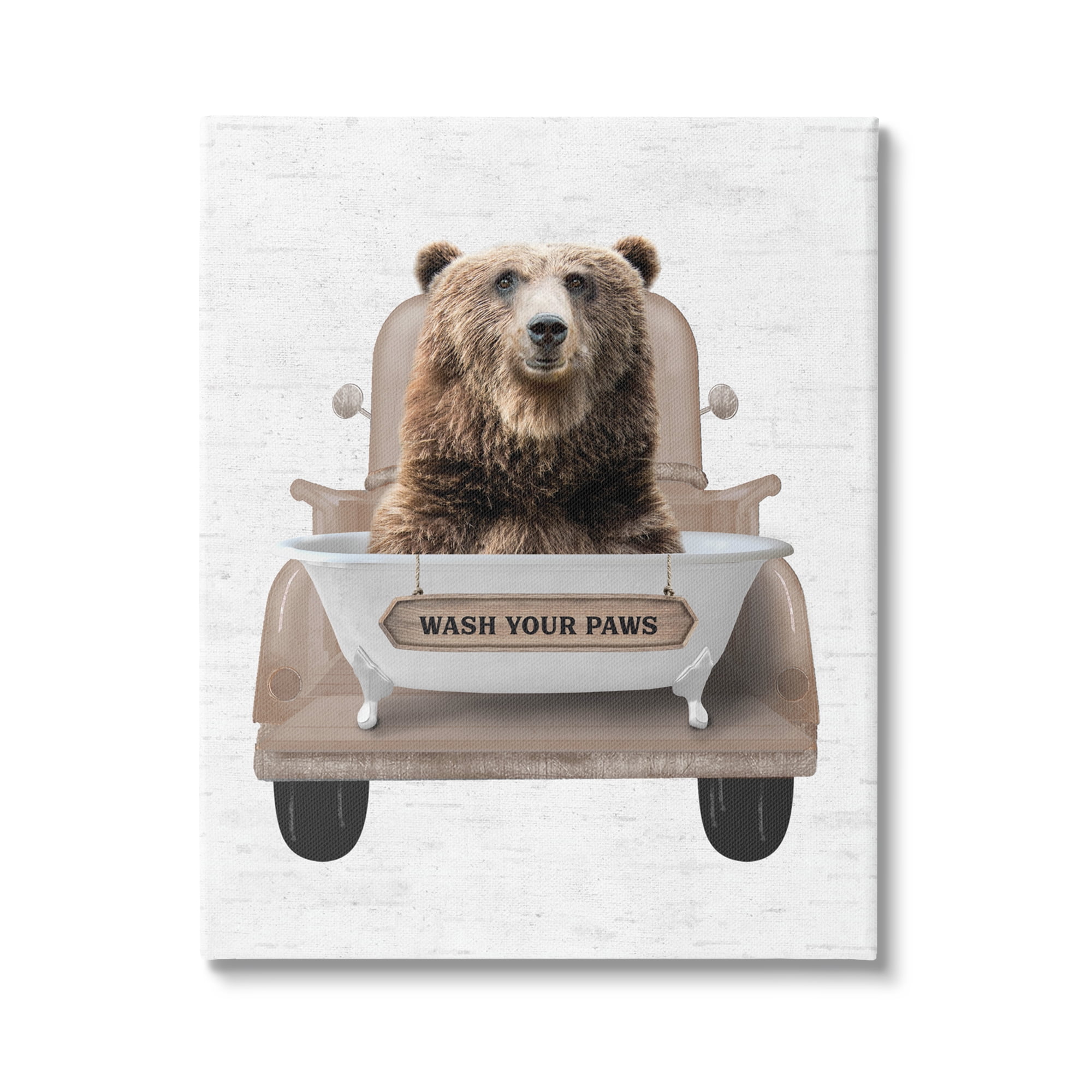Wash Your Paws Bear Canvas Wall Art, 24 x 30