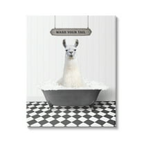 Stupell Industries Wash Your Tail Phrase Animals & Insects Painting Gallery Wrapped Canvas Print Wall Art, 16 x 20