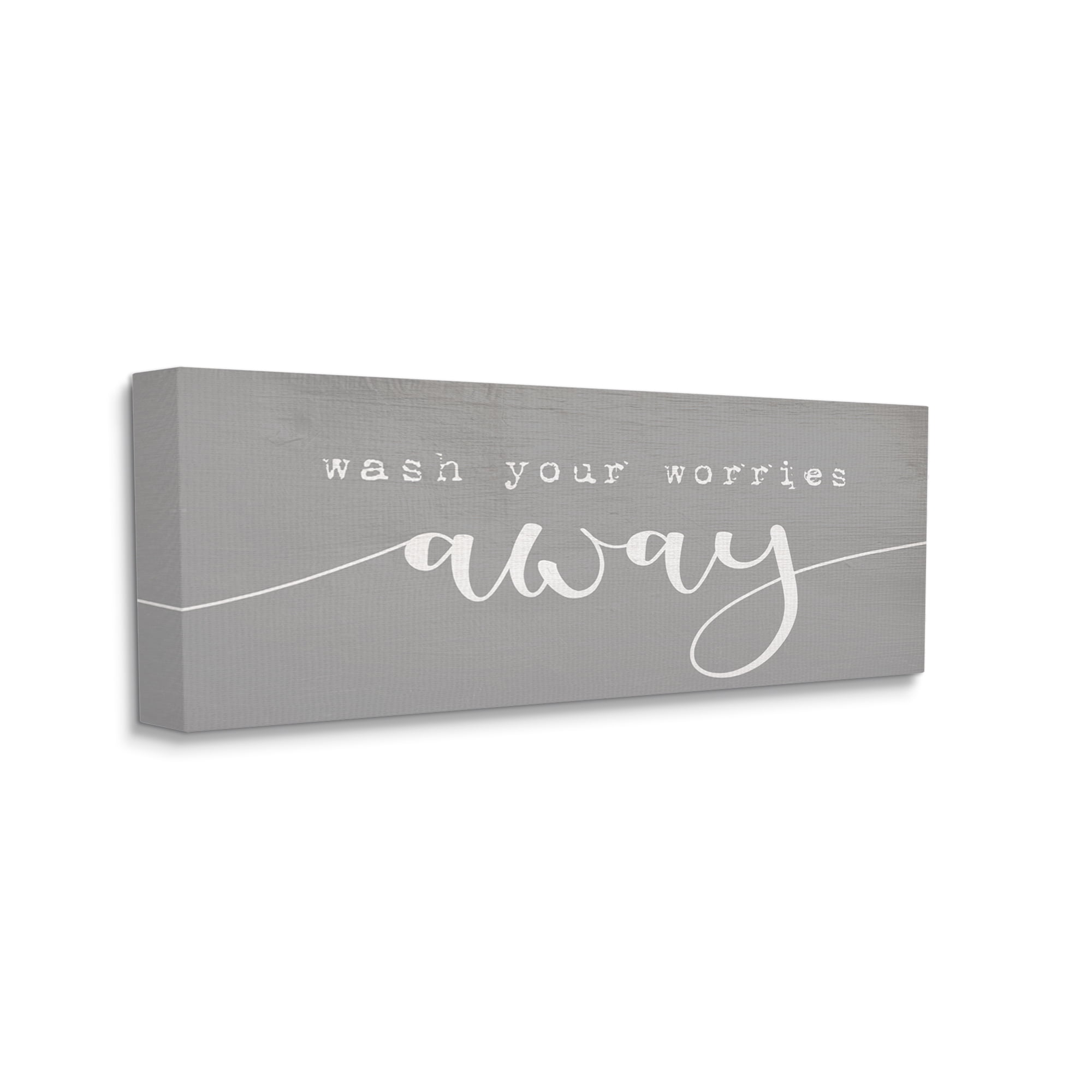 Stupell Industries Wash Your Worries Away Phrase Bathroom Relaxation, 20 x 48, Designed by Daphne Polselli