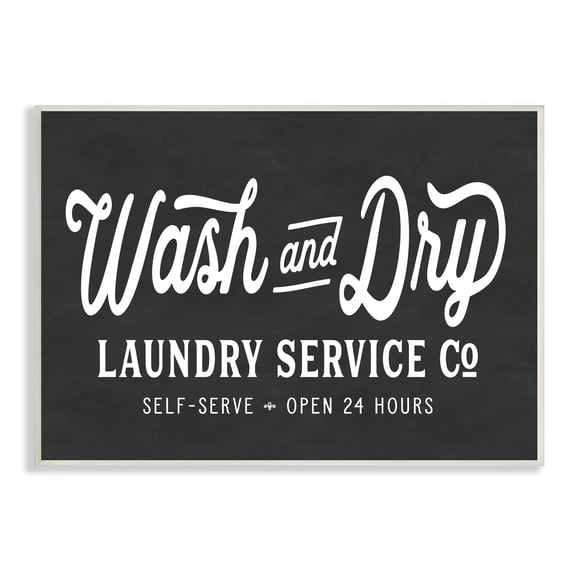 Stupell Industries Wash and Dry Laundry Service Co. Vintage Store Typography, 13 x 19, Designed by Lettered and Lined