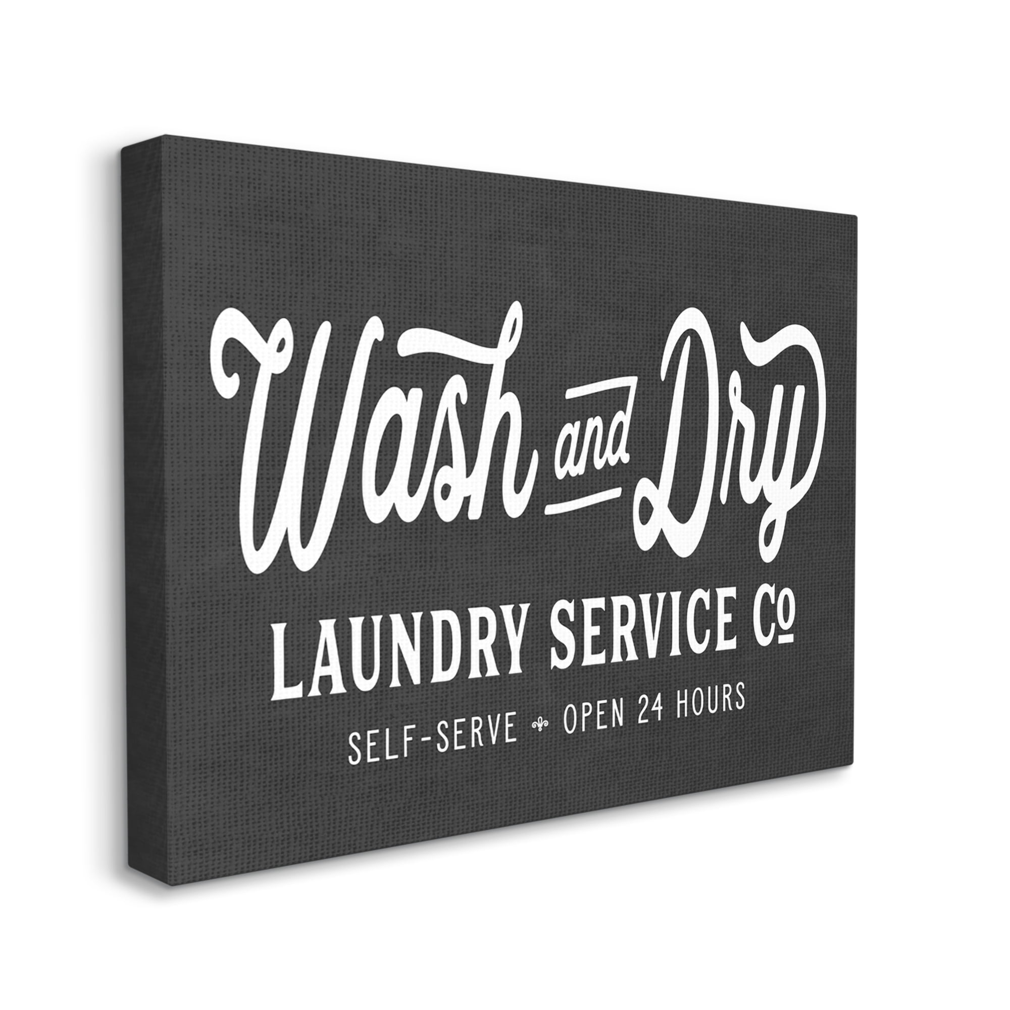 Stupell Industries Wash and Dry Laundry Service Co. Vintage Store Typography, 24 x 30, Designed by Lettered and Lined