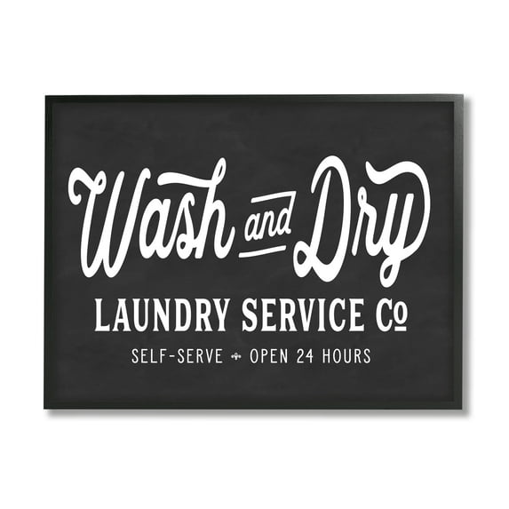 Stupell Industries Wash and Dry Laundry Service Co. Vintage Store Typography, 24 x 30, Designed by Lettered and Lined