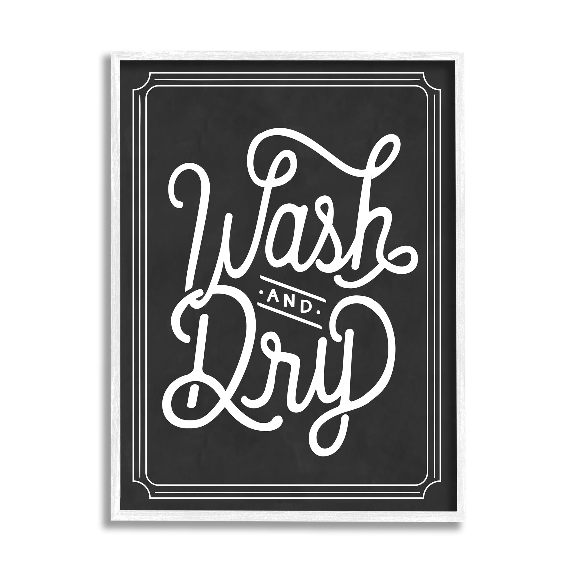 Stupell Industries Wash and Dry Typography, 11 x 14,Design by Lettered and Lined