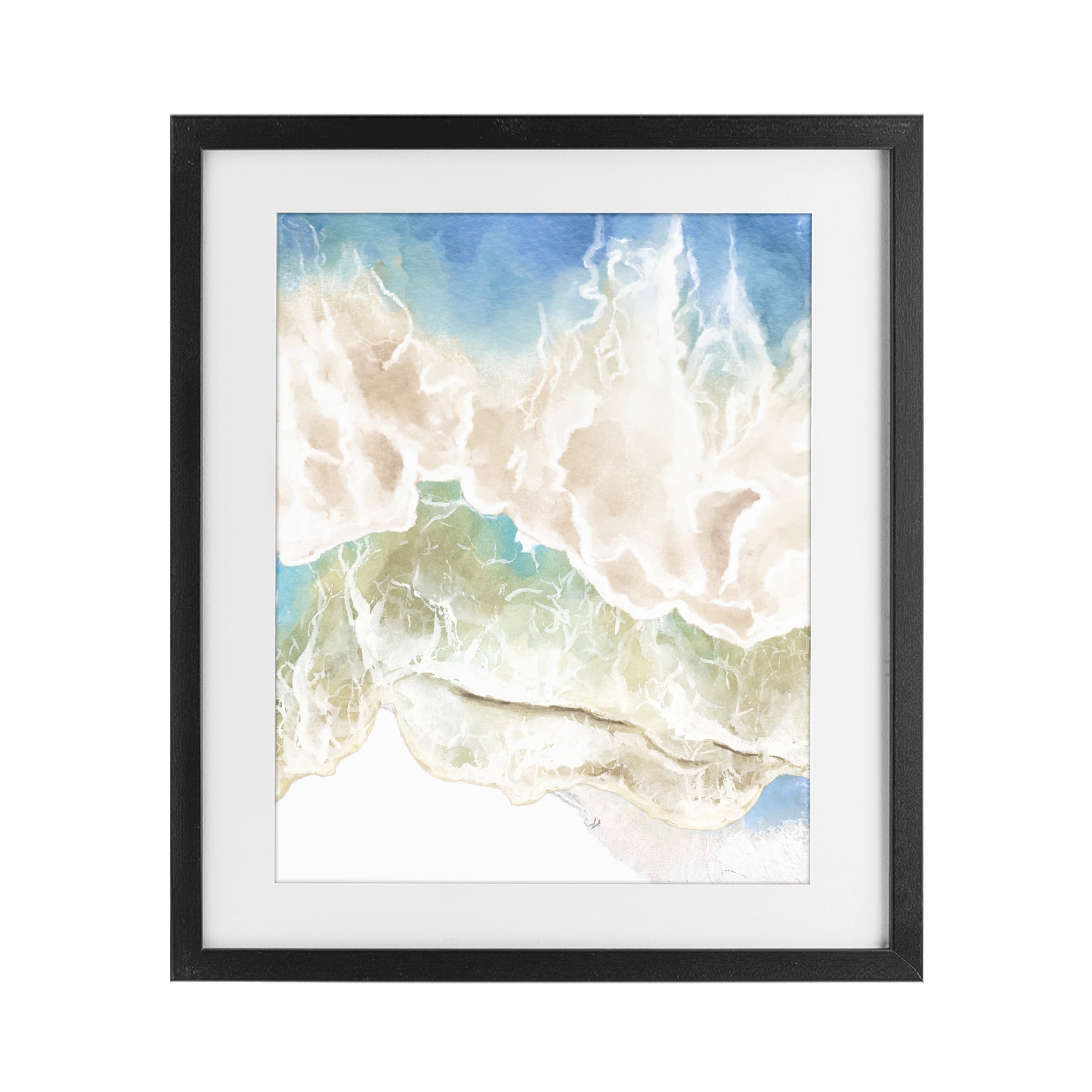 Stupell Industries Washed Away Tide Abstract Black Framed Print Under Glass, design by Jesse Keith