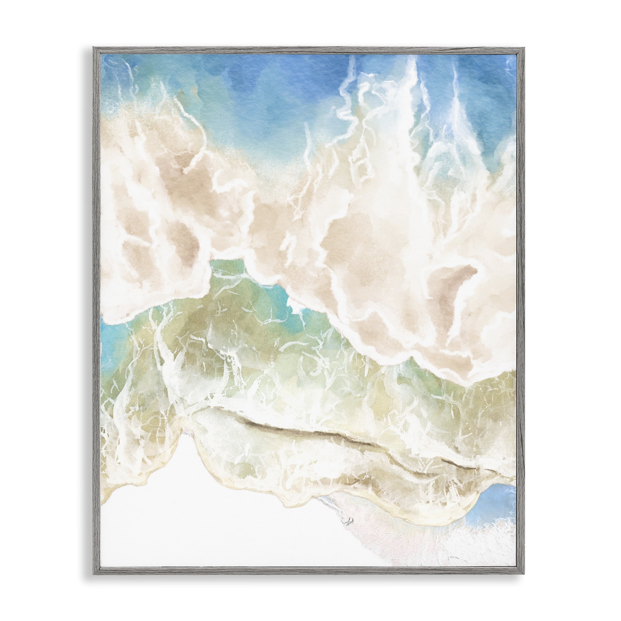 Stupell Industries Washed Away Tide Abstract Gray Framed Giclee Art, design by Jesse Keith