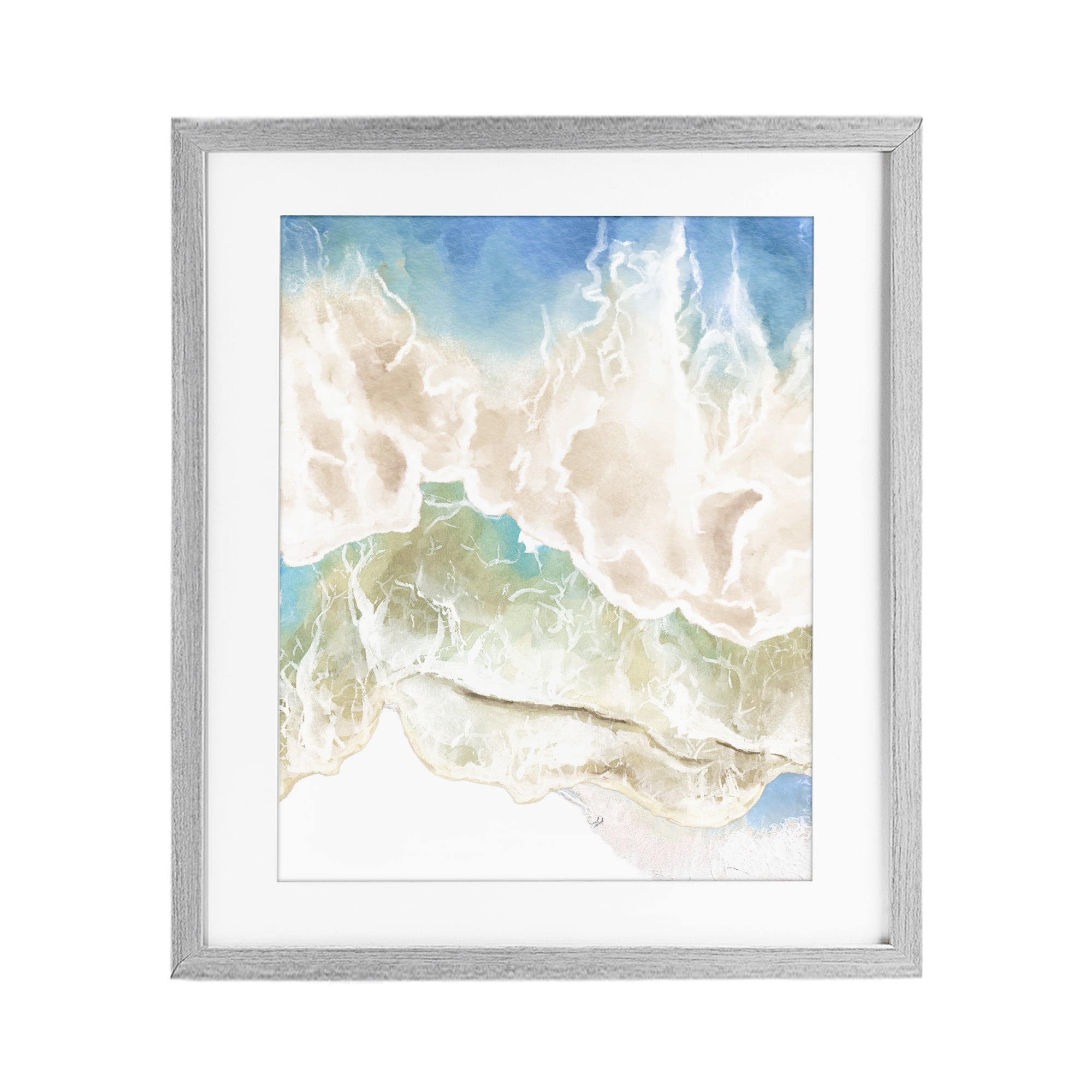 Stupell Industries Washed Away Tide Abstract Gray Framed Print Under Glass, design by Jesse Keith