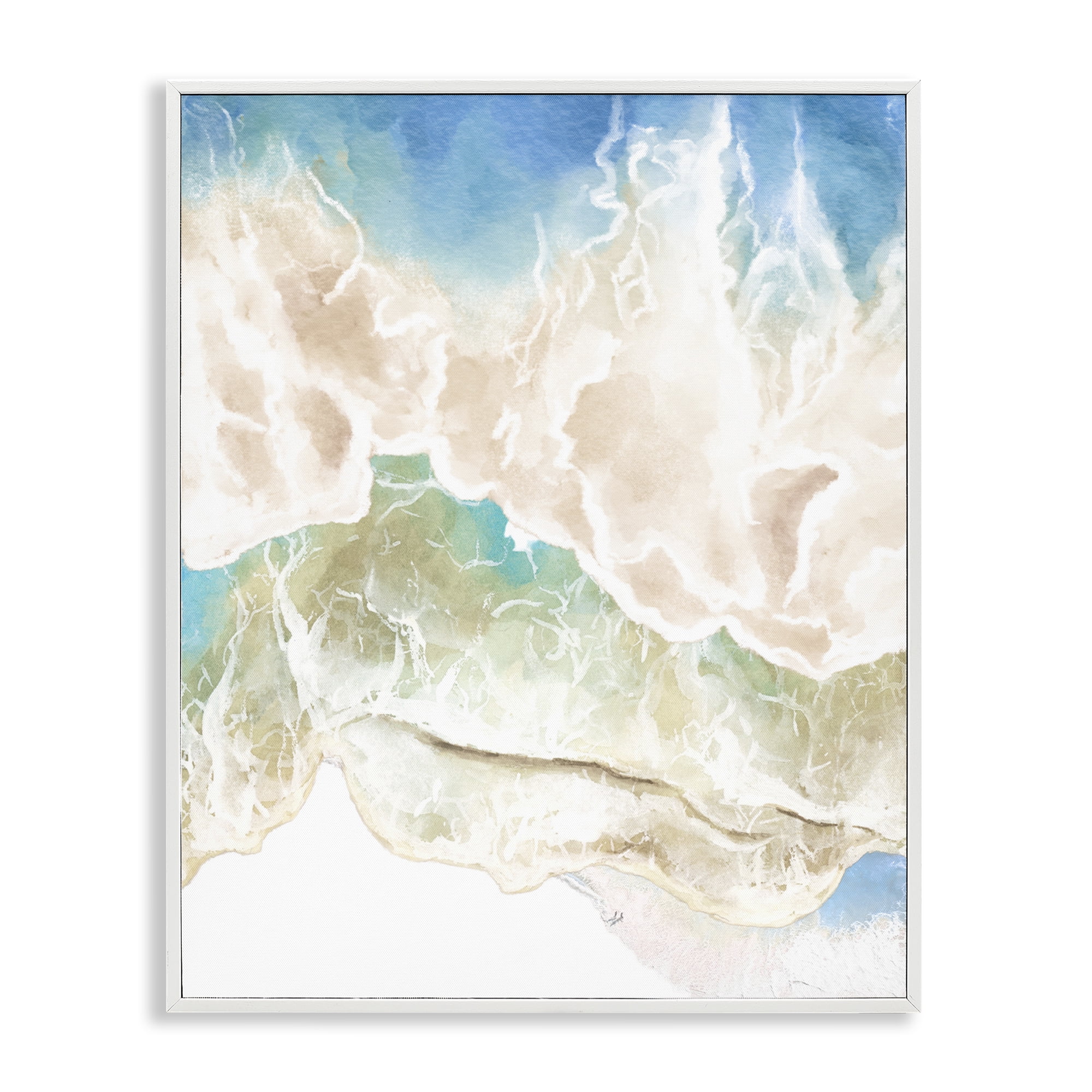 Stupell Industries Washed Away Tide Abstract White Framed Giclee Art, design by Jesse Keith