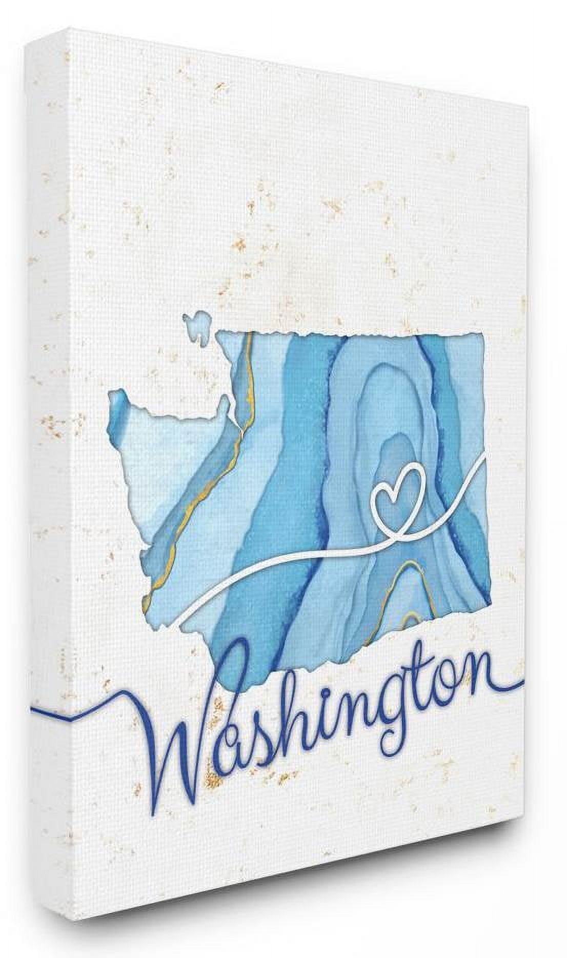 Stupell Industries Washington Agate Blue US State Design Canvas Wall Art by Ziwei Li