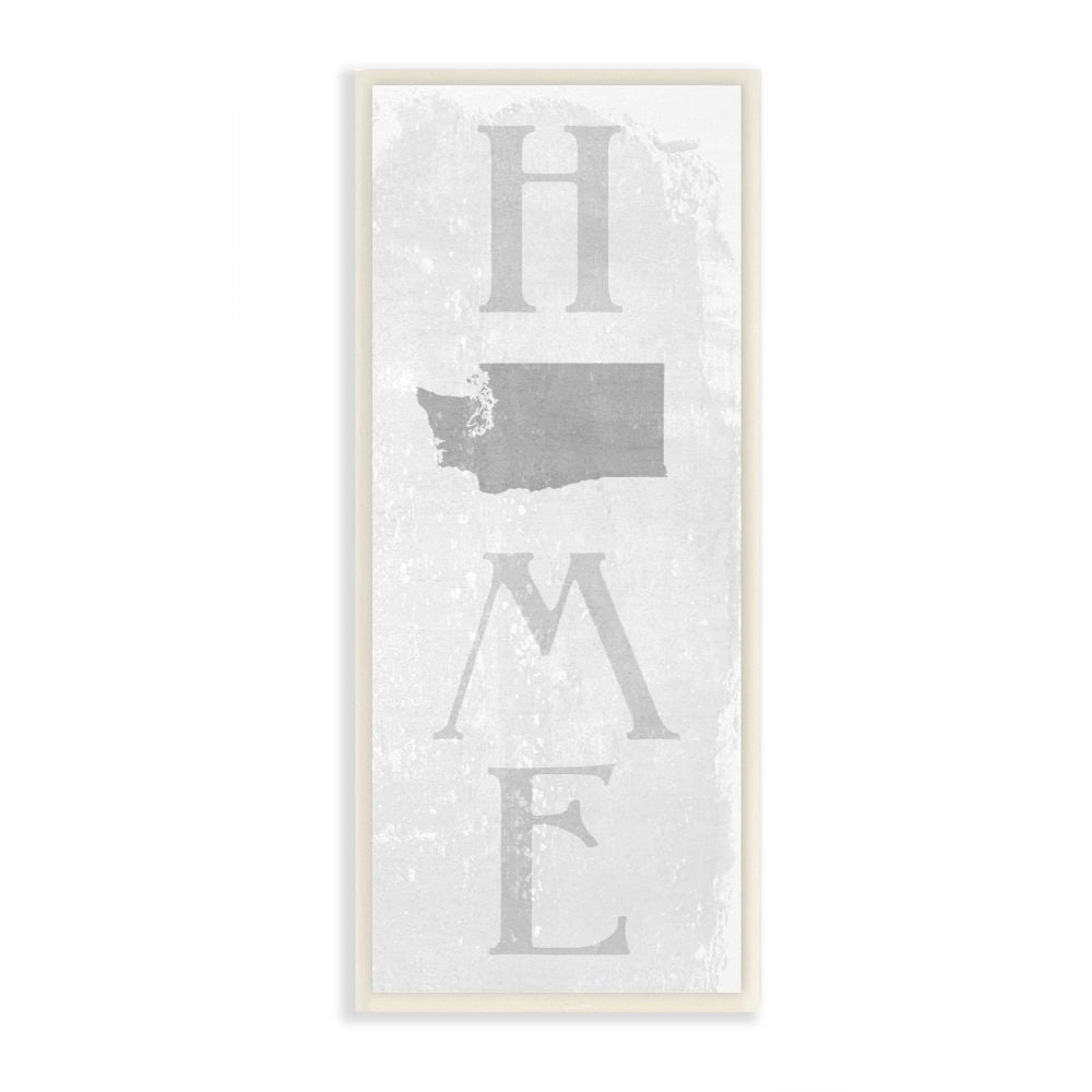 Stupell Industries Washington Home State Map Grey Textured Word Design Wall Plaque Art by Daphne Polselli