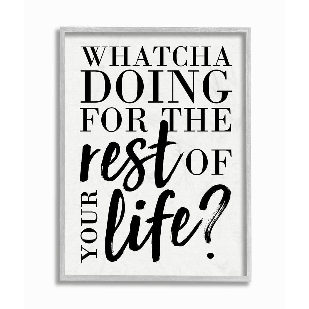 Stupell Industries Watcha Doing Inspirational Word Design Framed Wall Art by Erica Billups