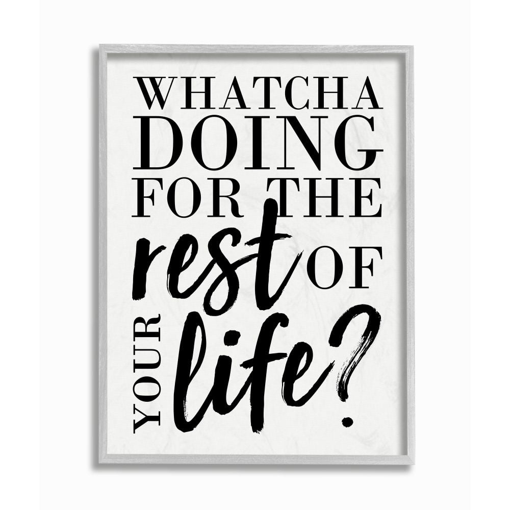 Stupell Industries Watcha Doing Inspirational Word Design Framed Wall Art by Erica Billups
