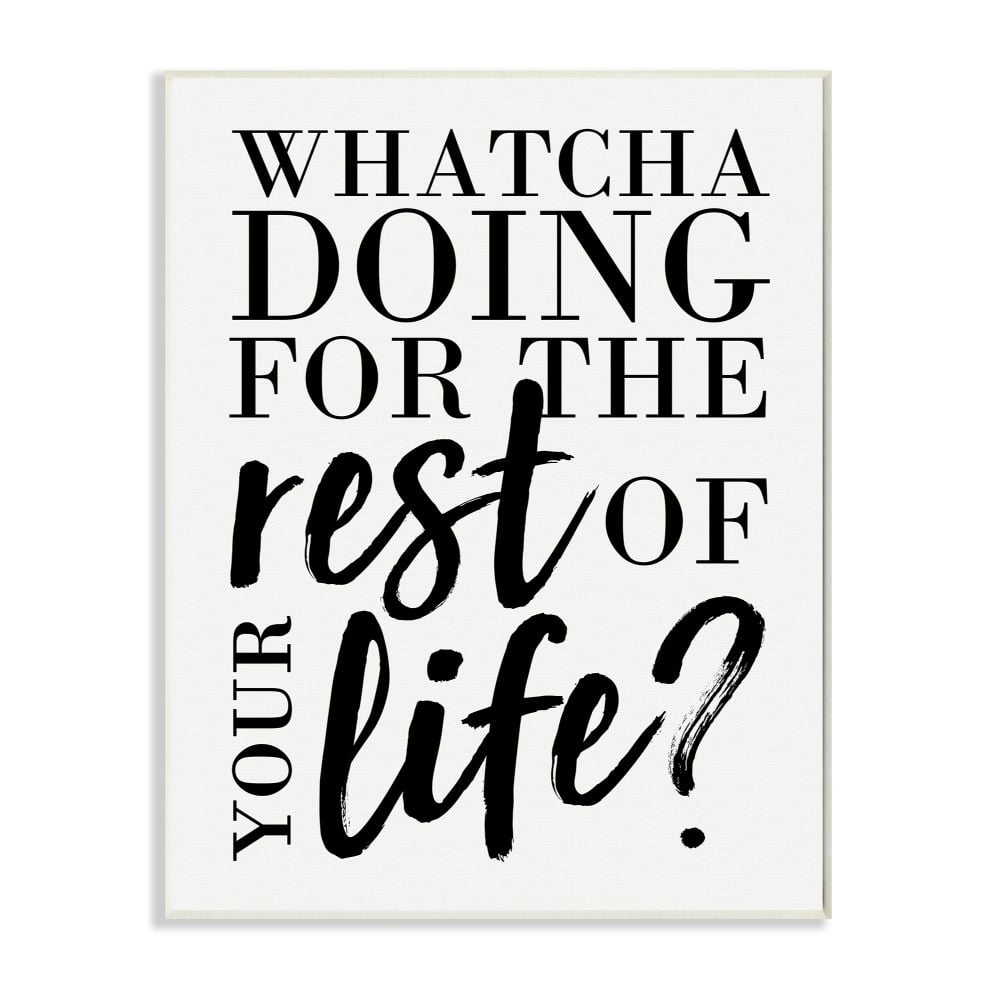 Stupell Industries Watcha Doing Inspirational Word Design Wall Plaque by Erica Billups