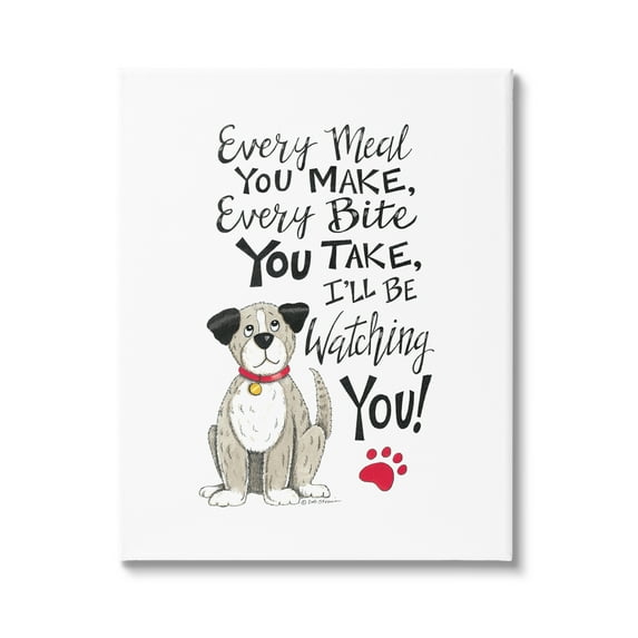 Stupell Industries Watching You Funny Dog Animals & Insects Painting Gallery Wrapped Canvas Print Wall Art, 36 x 48
