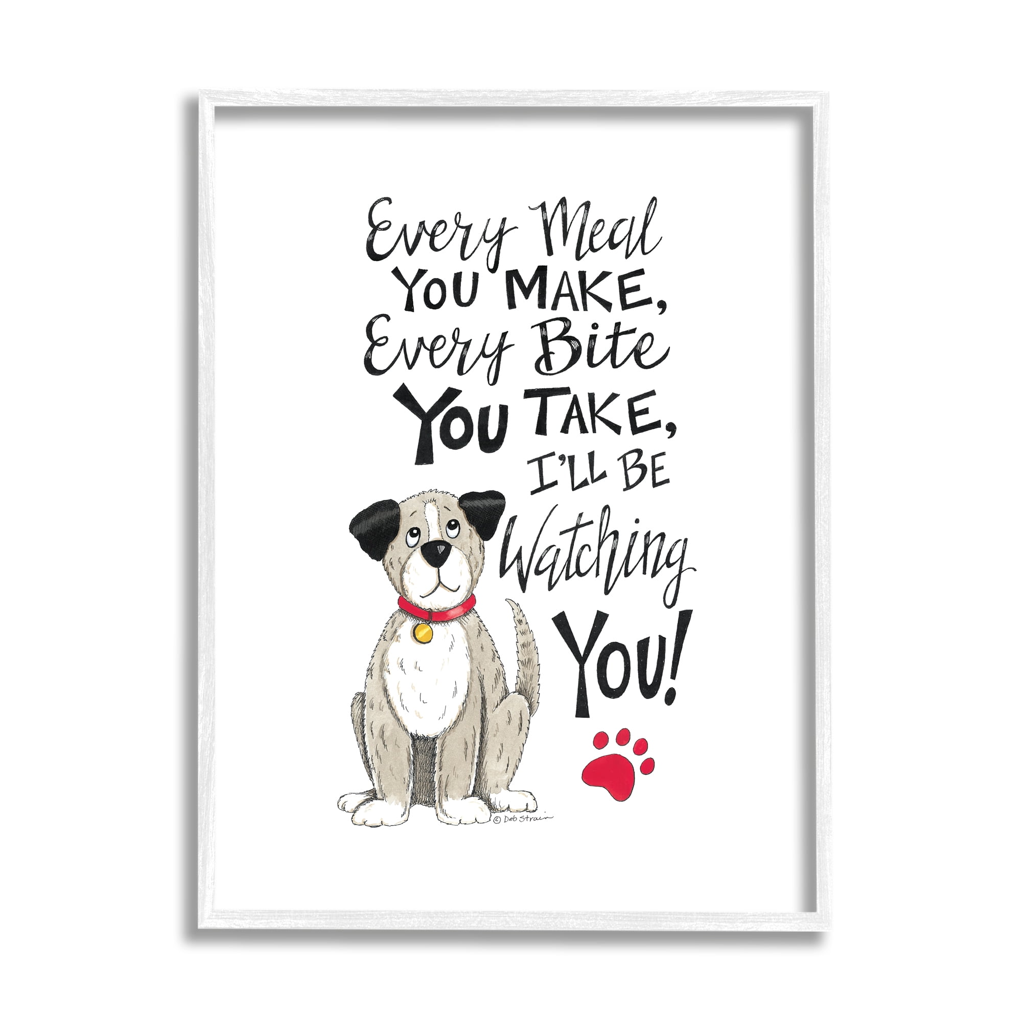 Stupell Industries Watching You Funny Dog Animals & Insects Painting White Framed Art Print Wall Art, 24 x 30