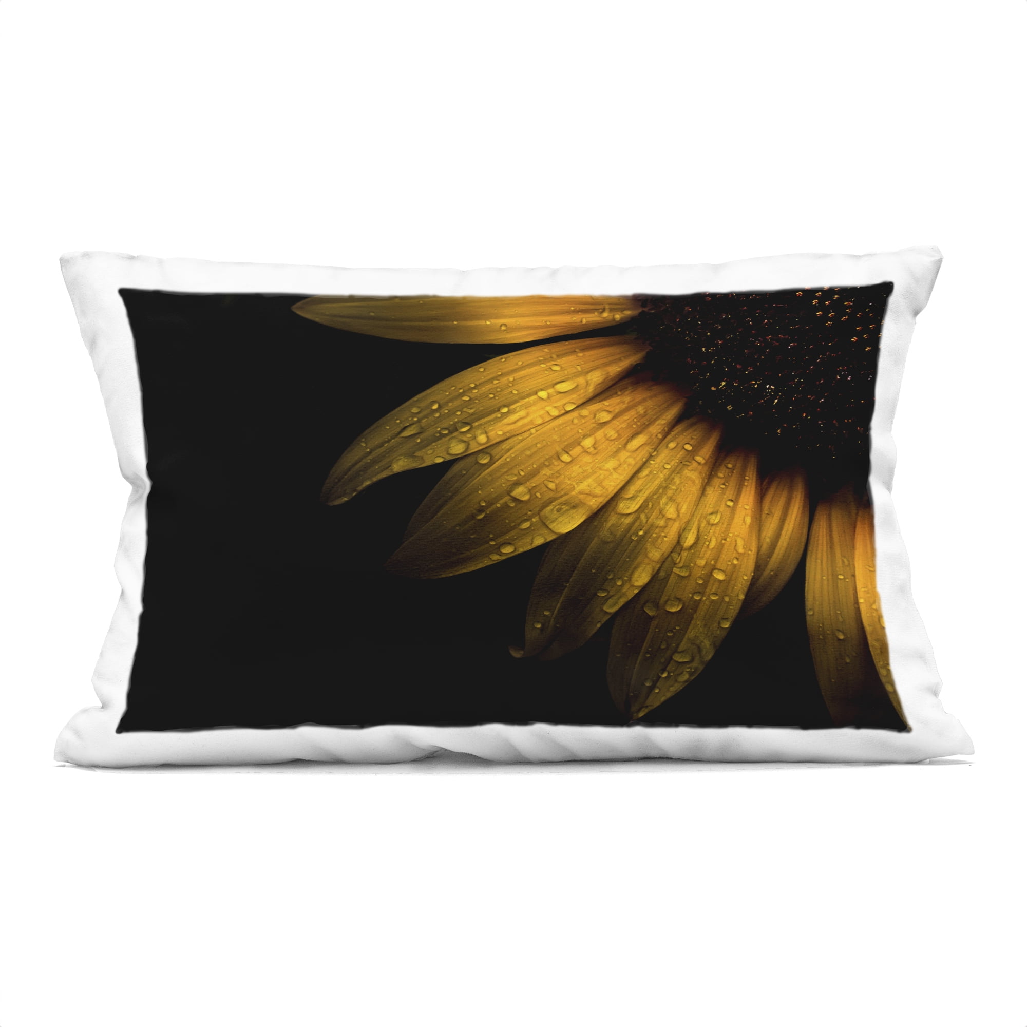 Stupell Industries Water Droplets on Sunflower Decorative Printed Throw Pillow, design by Brian Carson Photography