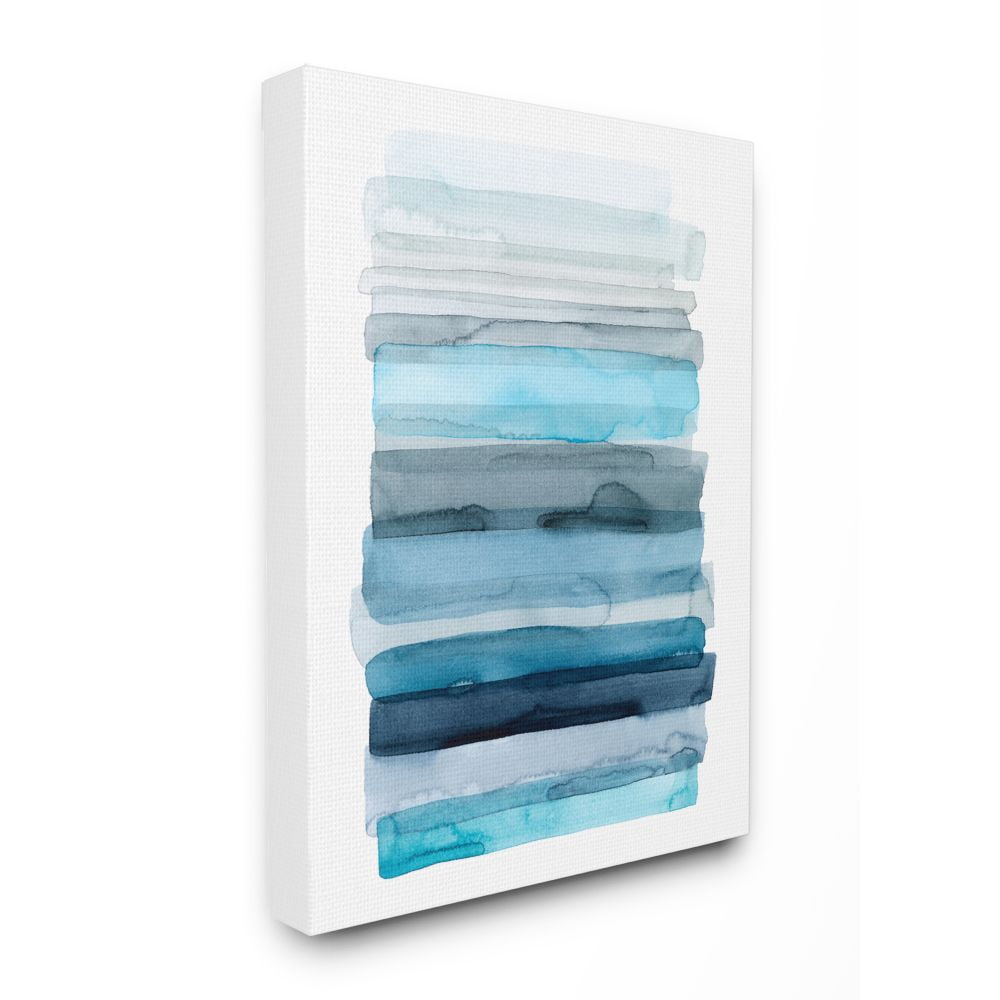 Stupell Industries Water Inspired Blue Grey Ombre Abstract Lines Canvas Wall Art Design by Grace Popp, 30" x 40"