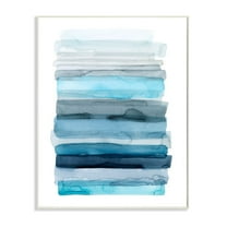 Stupell Industries Water Inspired Blue Grey Ombre Abstract Lines Paintings Unframed Art Print Wall Art, 10x15, by Grace Popp