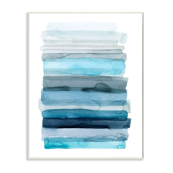 Stupell Industries Water Inspired Blue Grey Ombre Abstract Lines Paintings Unframed Art Print Wall Art, 13x19, by Grace Popp