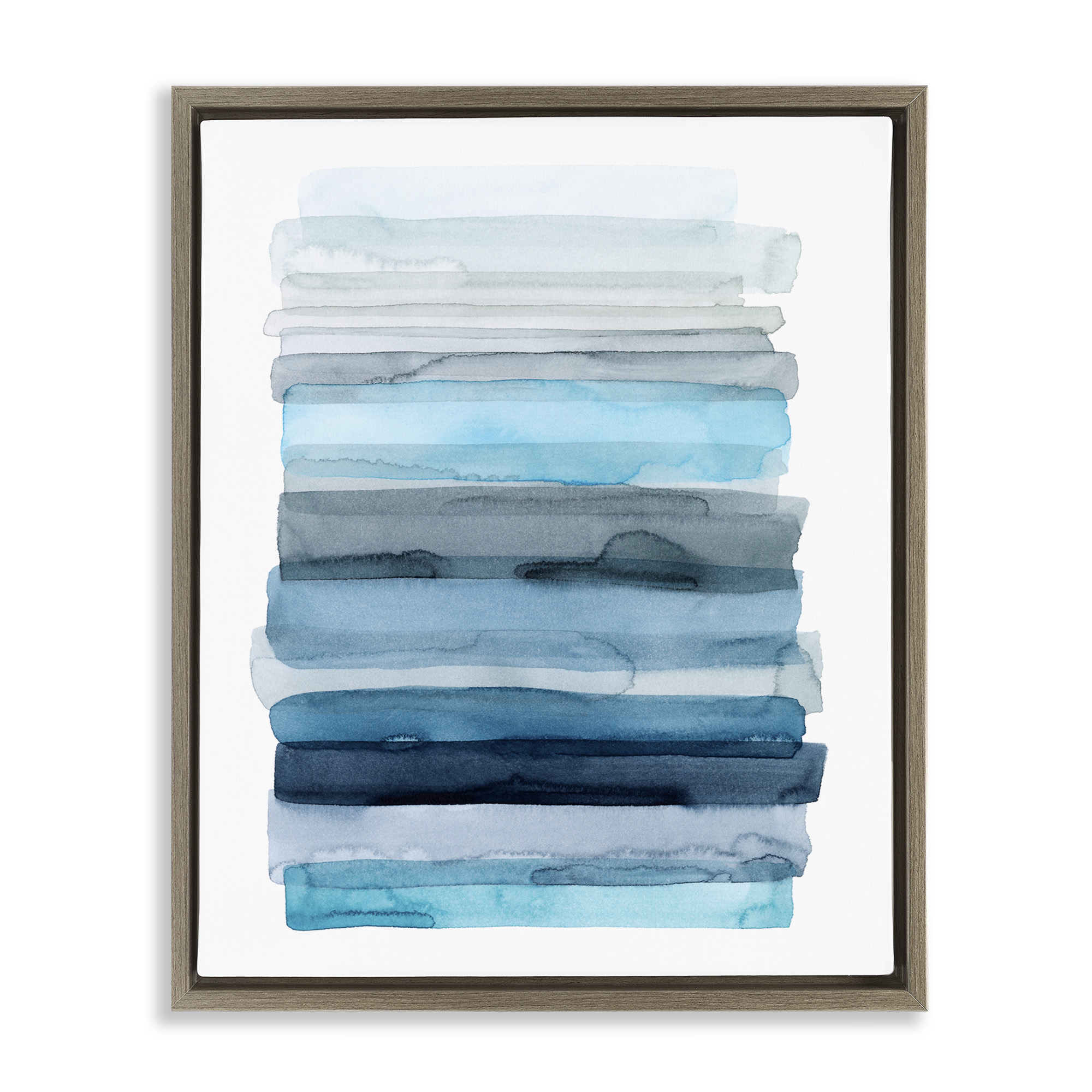 Stupell Industries Water Inspired Ombre Abstract Painting Brown Floater Framed Canvas Art Print Wall Art, 25 x 31