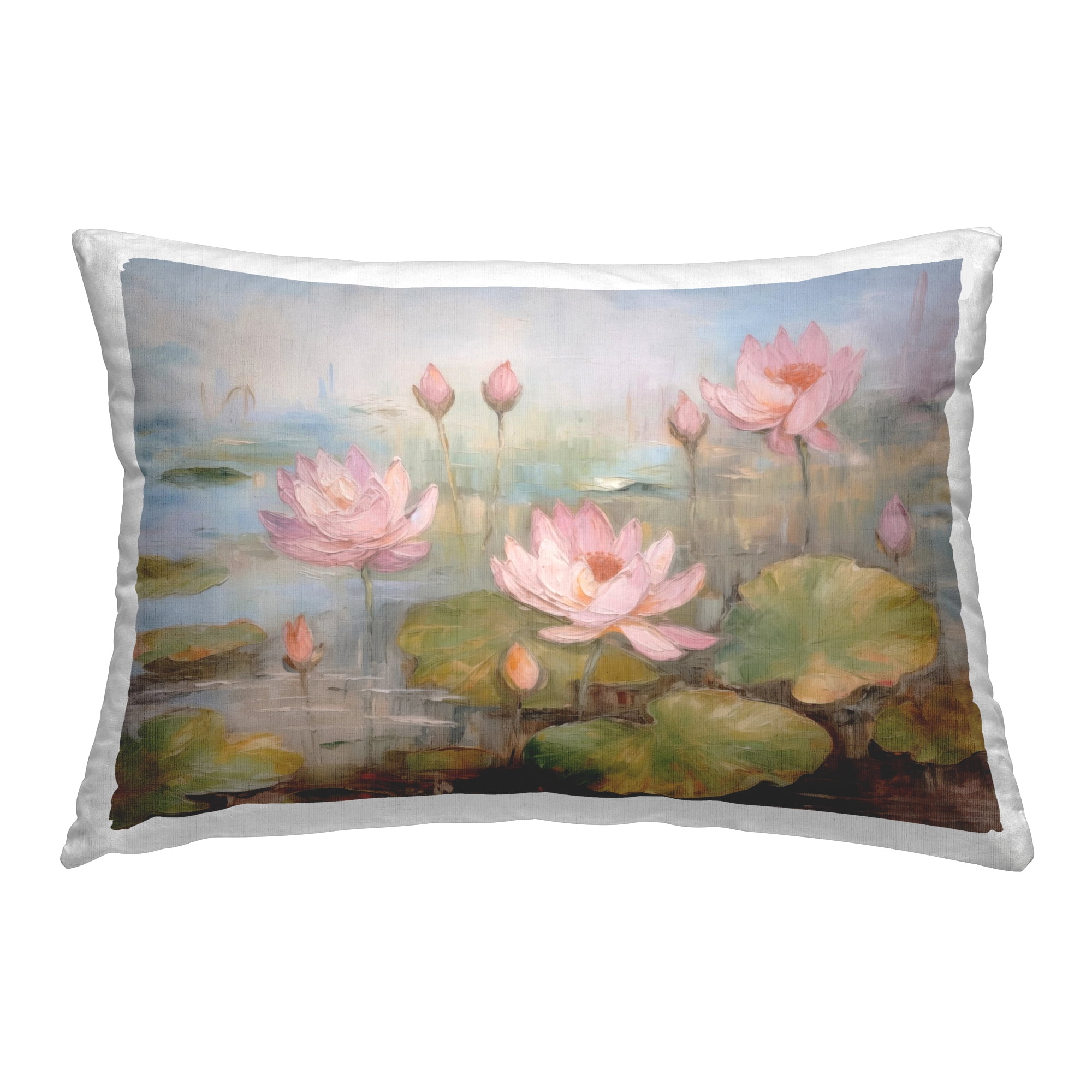 Stupell Industries Water Lilies in Spring Design by LSR Design Studio Outdoor Printed Pillow