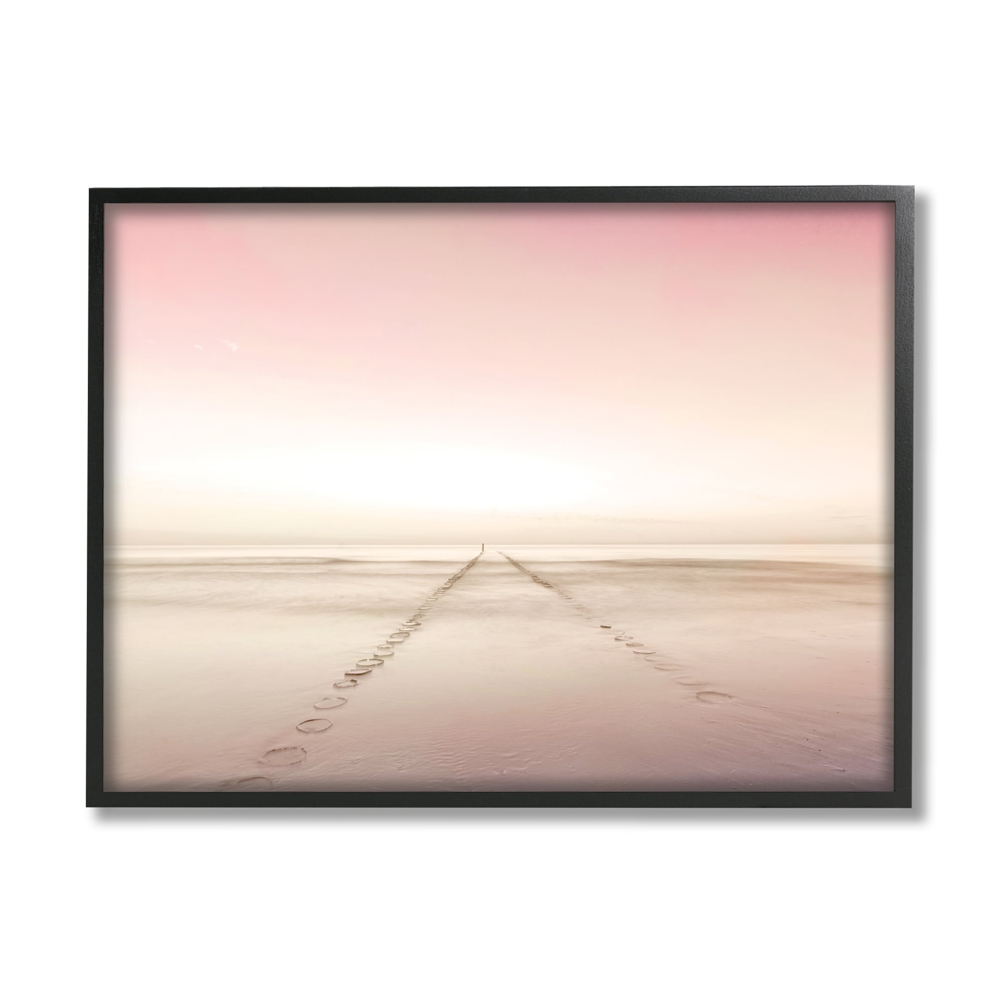Stupell Industries Water Pathway Footsteps Beach Sunset Horizon ,16 x 20,Designed by Kim Allen