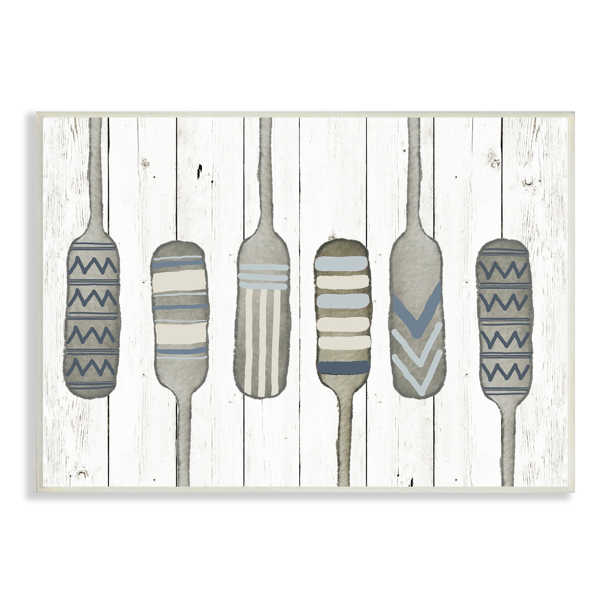 Stupell Industries Water Poles Geometric Patterned Canoe Paddle Oars,19 x 13, Design by Andi Metz