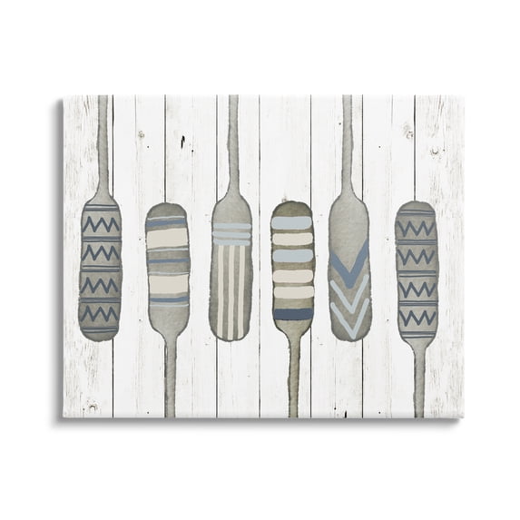 Stupell Industries Water Poles Geometric Patterned Canoe Paddle Oars,48 x 36, Design by Andi Metz