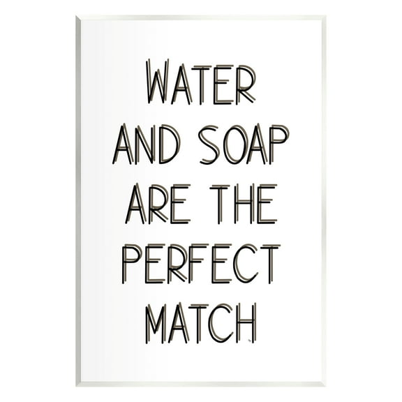 Stupell Industries Water & Soap Perfect Match Typography Painting Unframed Art Print Wall Art, 10 x 15