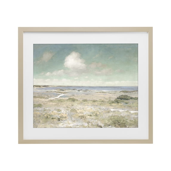 Stupell Industries Coastal Water View with Clouds Birch Framed Print Under Glass, 16 x 13, by Christy McKee