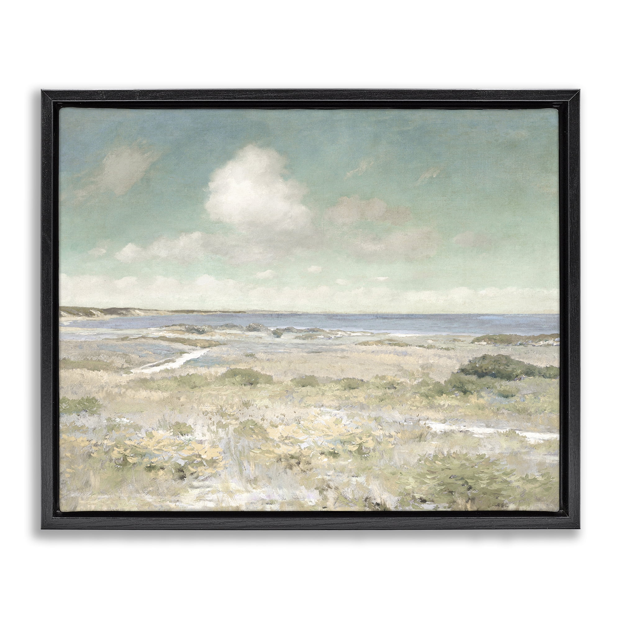 Stupell Industries Water View with Clouds Black Framed Floater Canvas Wall Art, design by Christy McKee