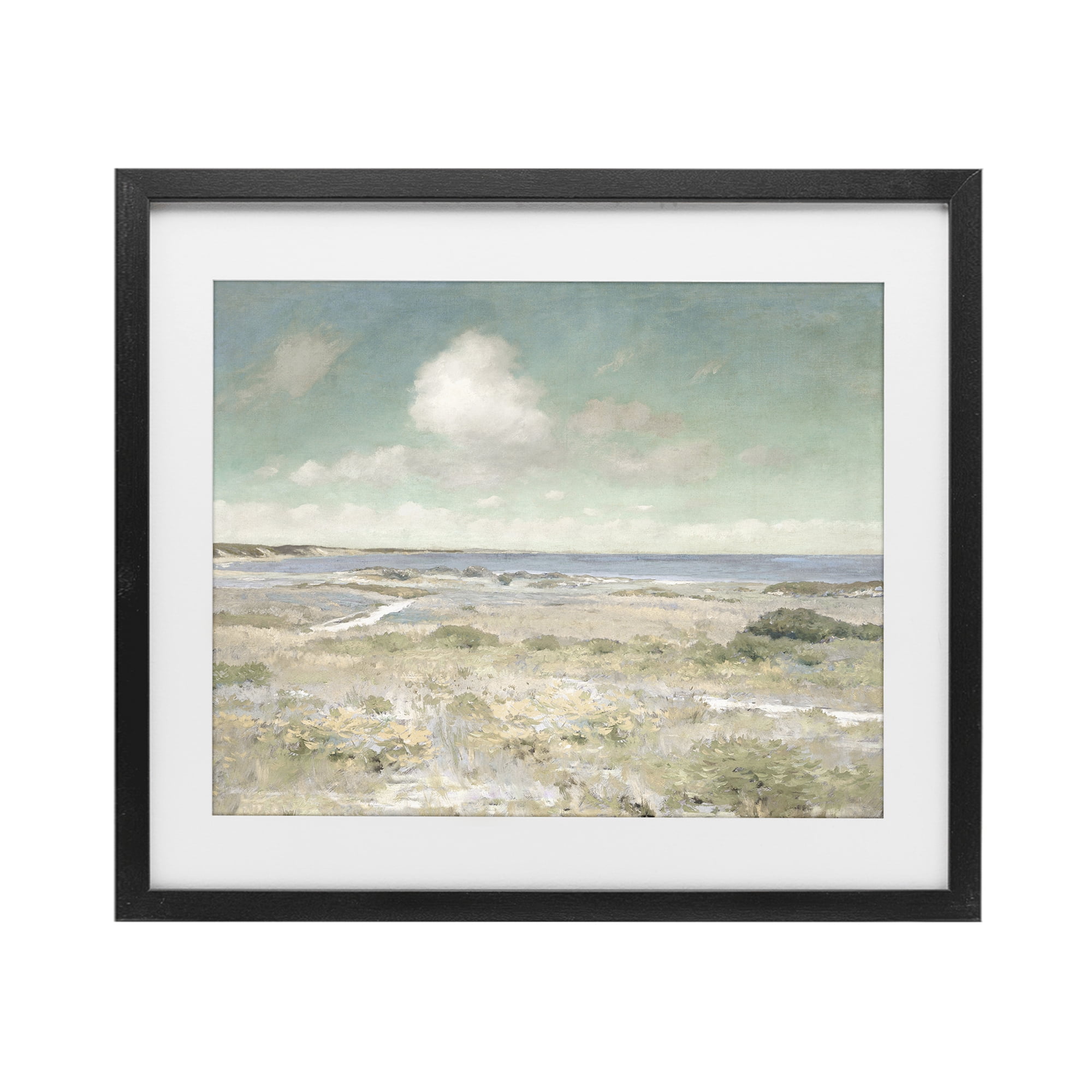 Stupell Industries Water View with Clouds Black Framed Print Under Glass, design by Christy McKee