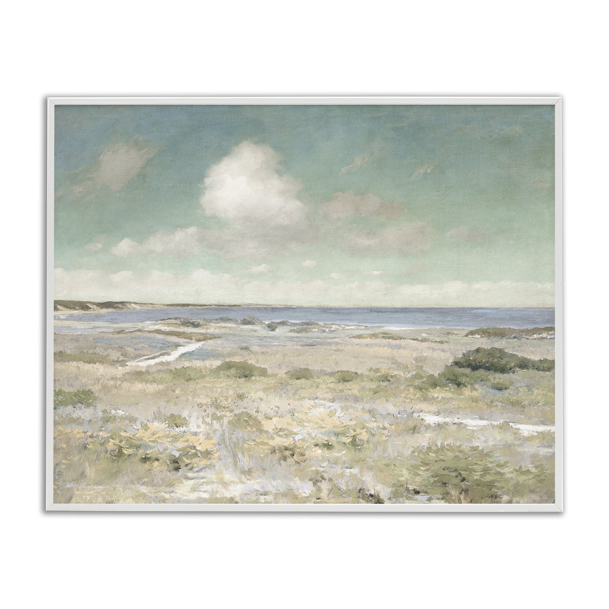 Stupell Industries Water View with Clouds White Framed Giclee Art, design by Christy McKee