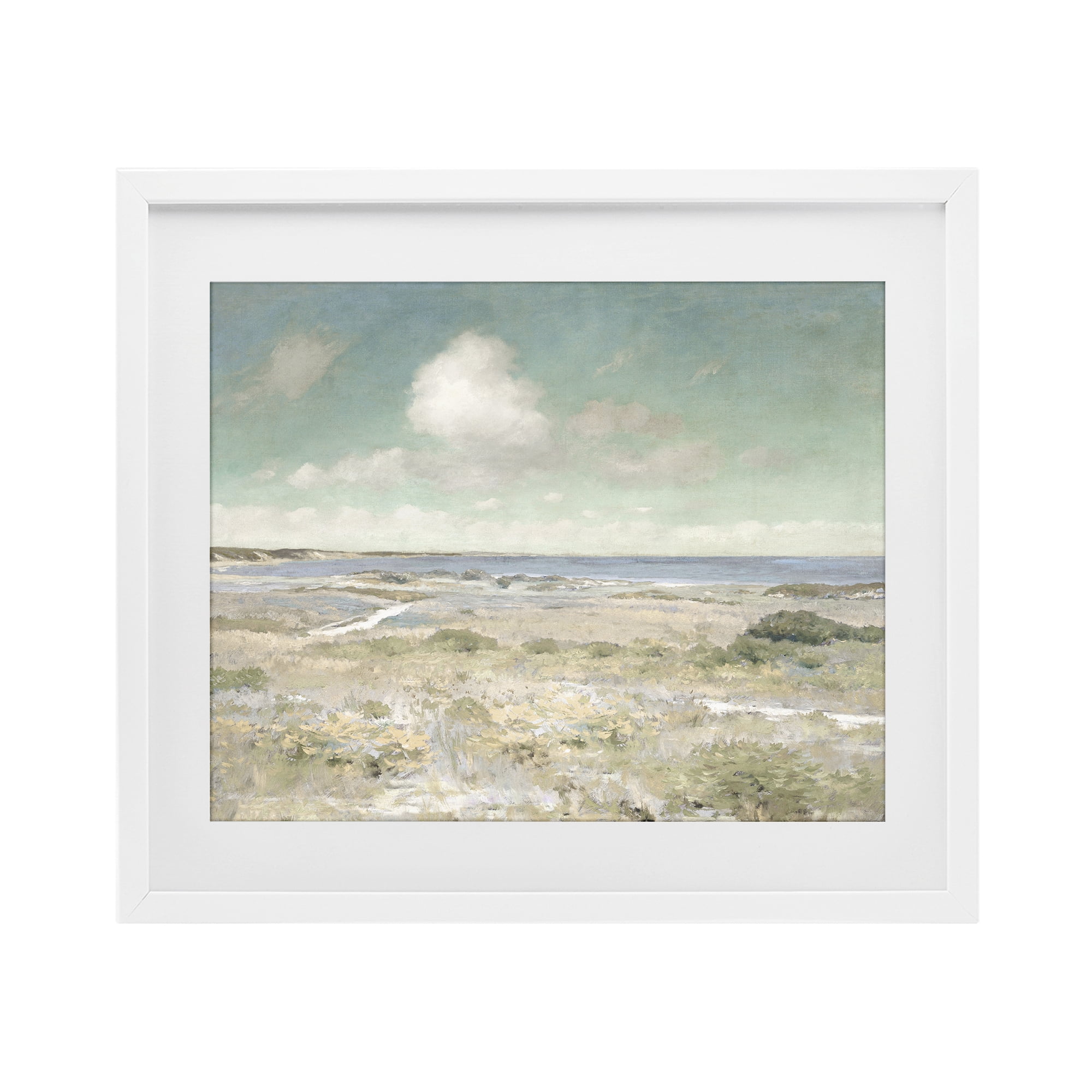 Stupell Industries Water View with Clouds White Framed Print Under Glass, design by Christy McKee