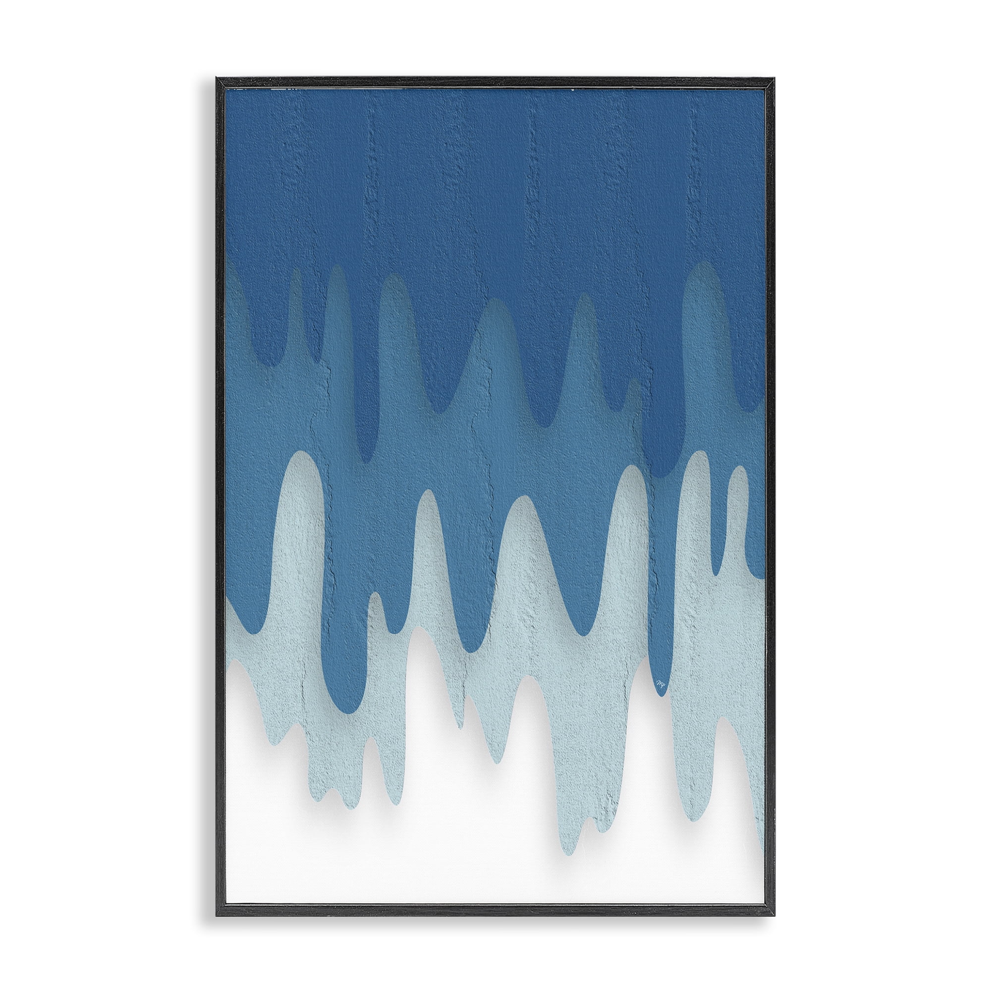 Stupell Industries Water Wave Fluid Contour Black Framed Giclee Art, design by Martina Pavlova