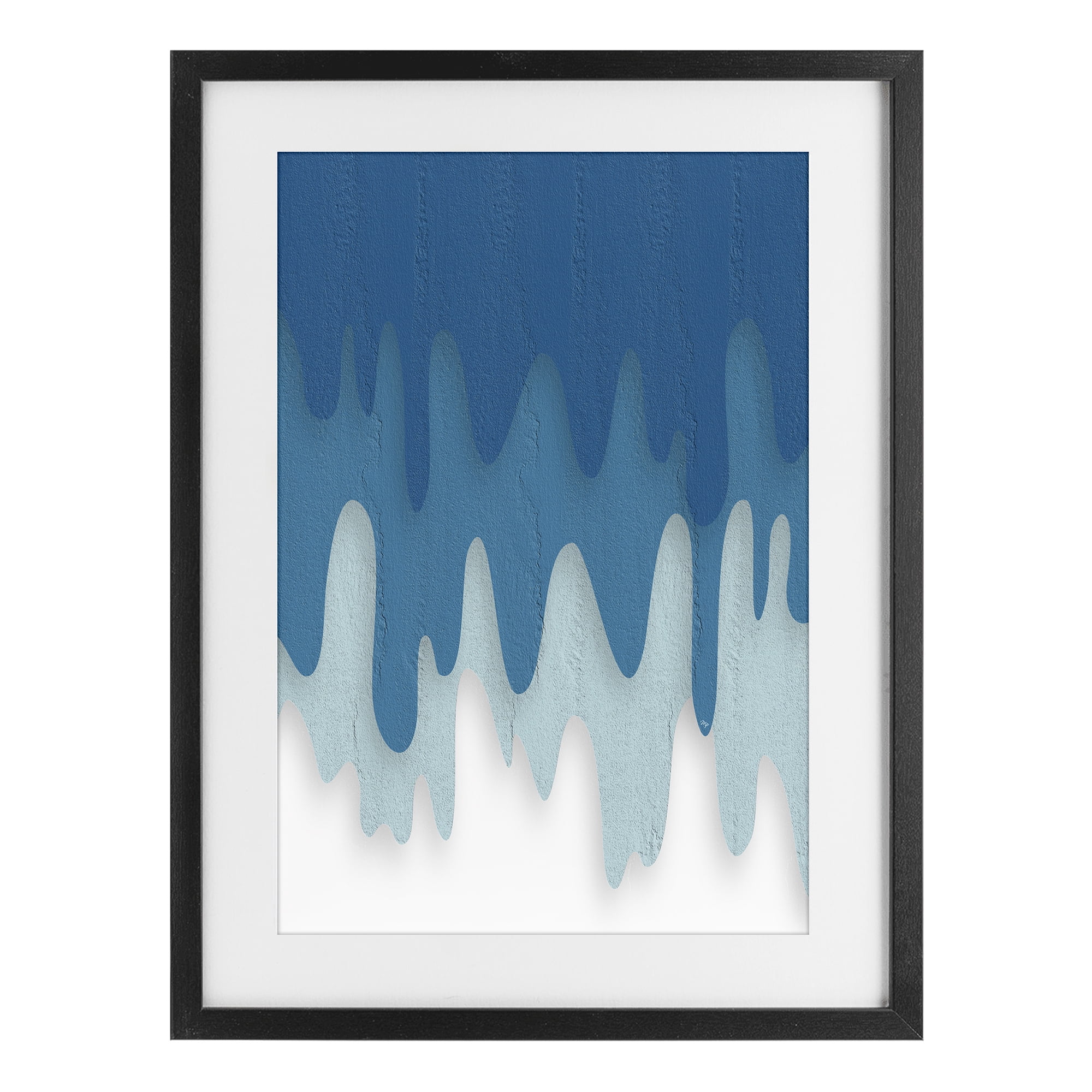 Stupell Industries Water Wave Fluid Contour Black Framed Print Under Glass, design by Martina Pavlova
