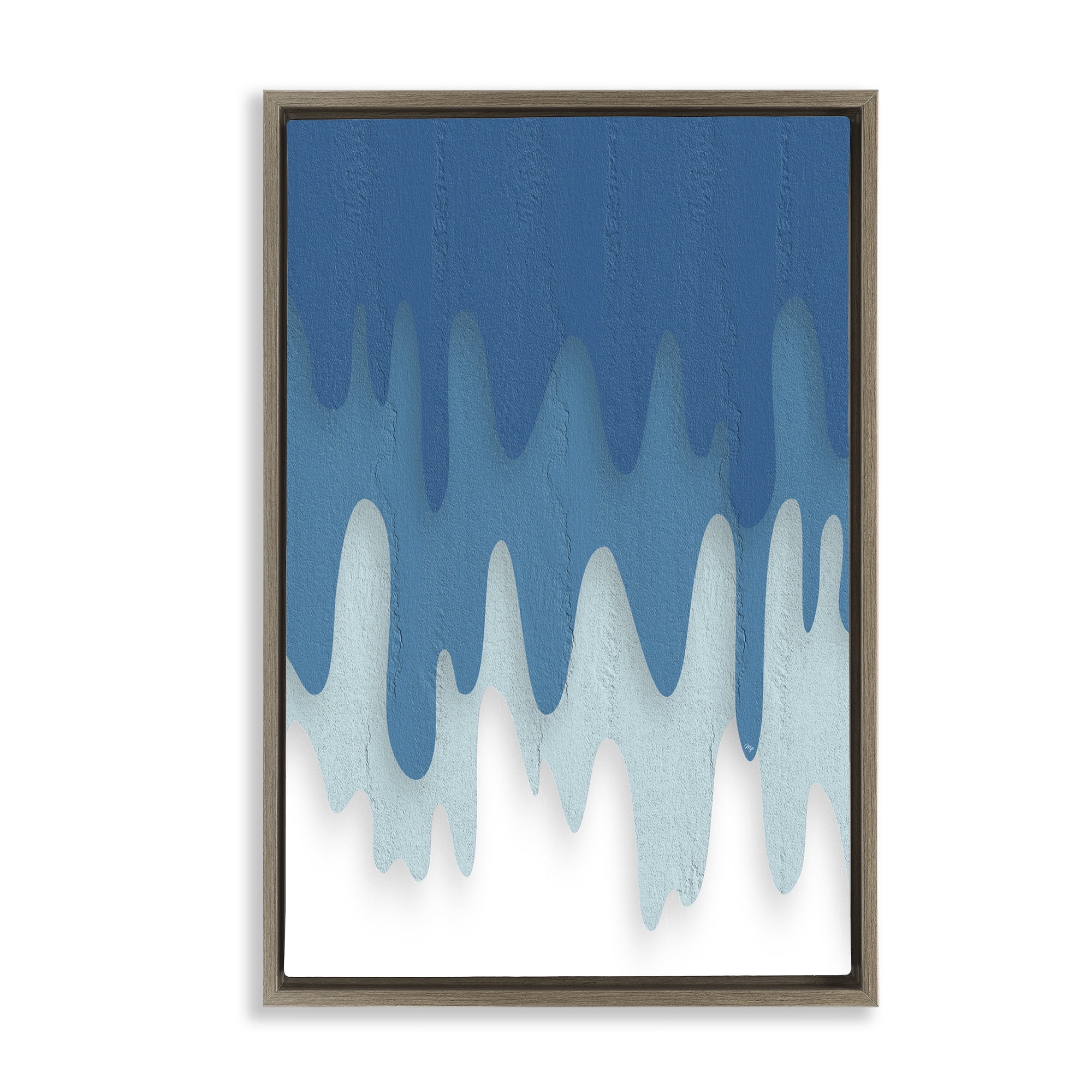 Stupell Industries Water Wave Fluid Contour Brown Framed Floater Canvas Wall Art, design by Martina Pavlova