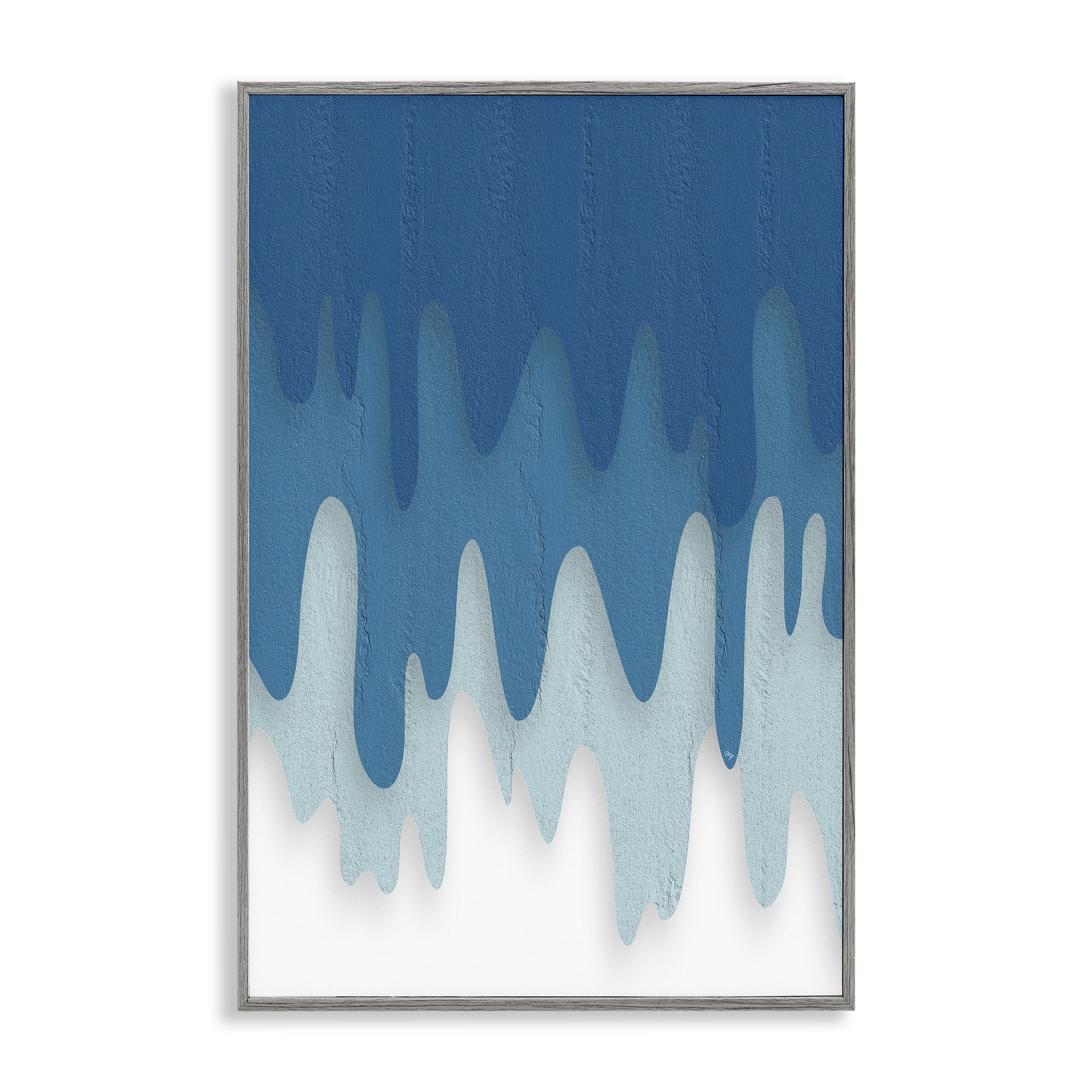 Stupell Industries Water Wave Fluid Contour Gray Framed Giclee Art, design by Martina Pavlova