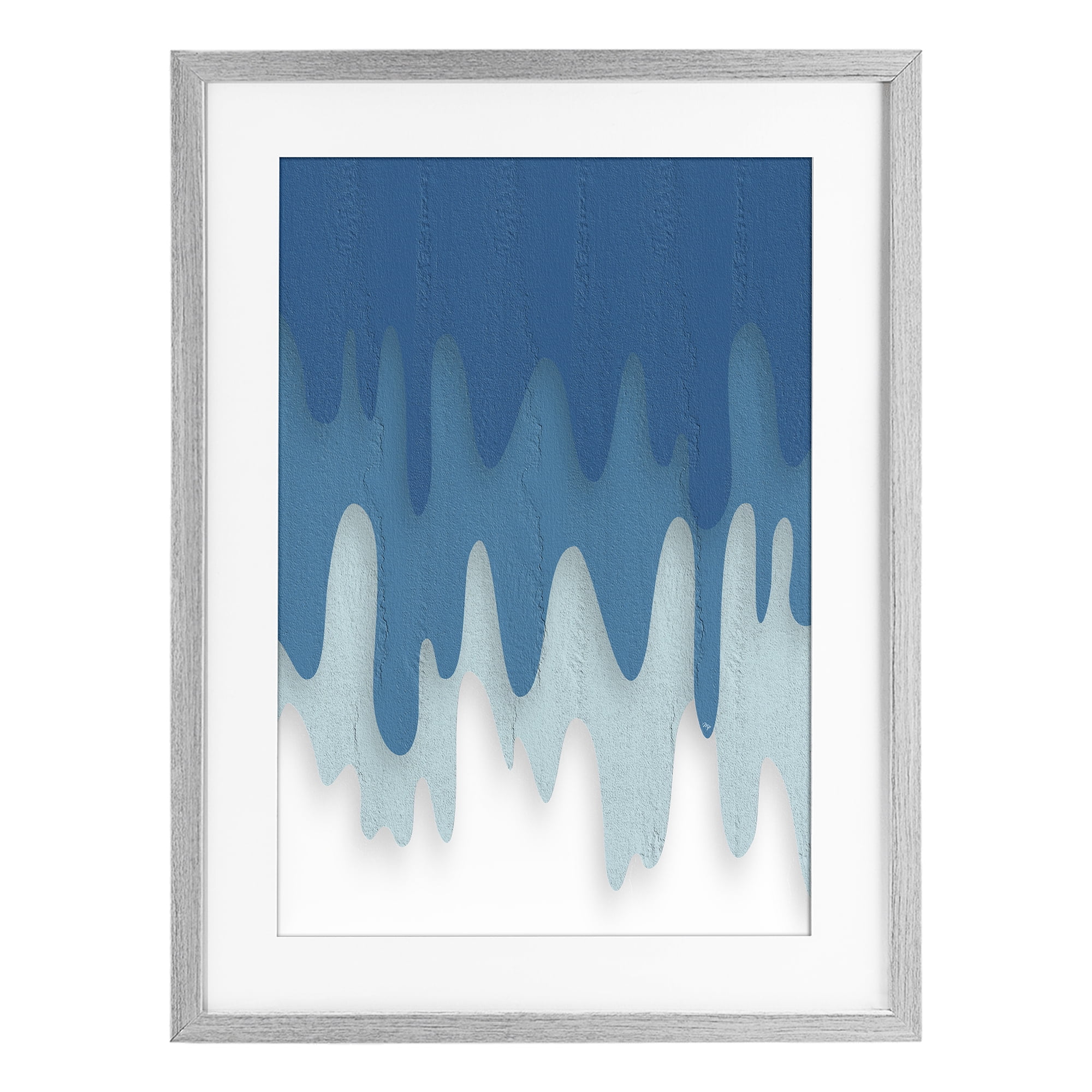 Stupell Industries Water Wave Fluid Contour Gray Framed Print Under Glass, design by Martina Pavlova
