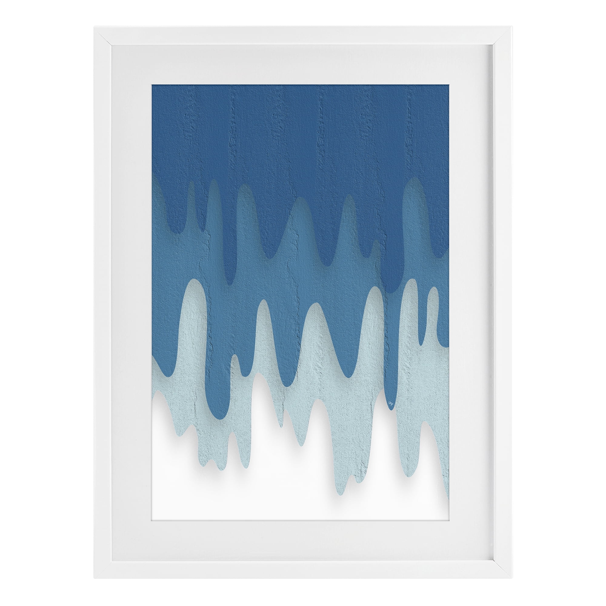 Stupell Industries Water Wave Fluid Contour White Framed Print Under Glass, design by Martina Pavlova