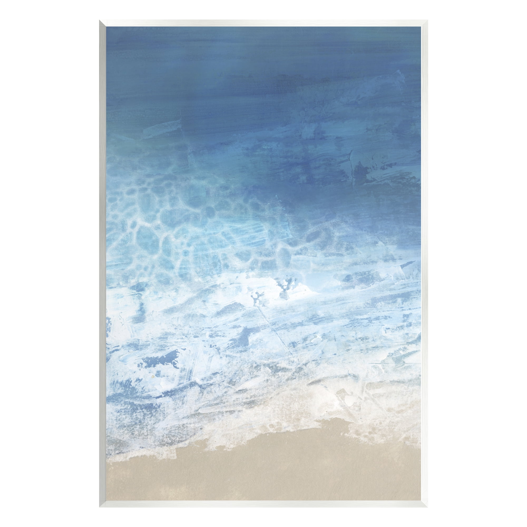Stupell Industries Water Waves Blue Ocean Shore Coastal Painting Unframed Art Print Wall Art