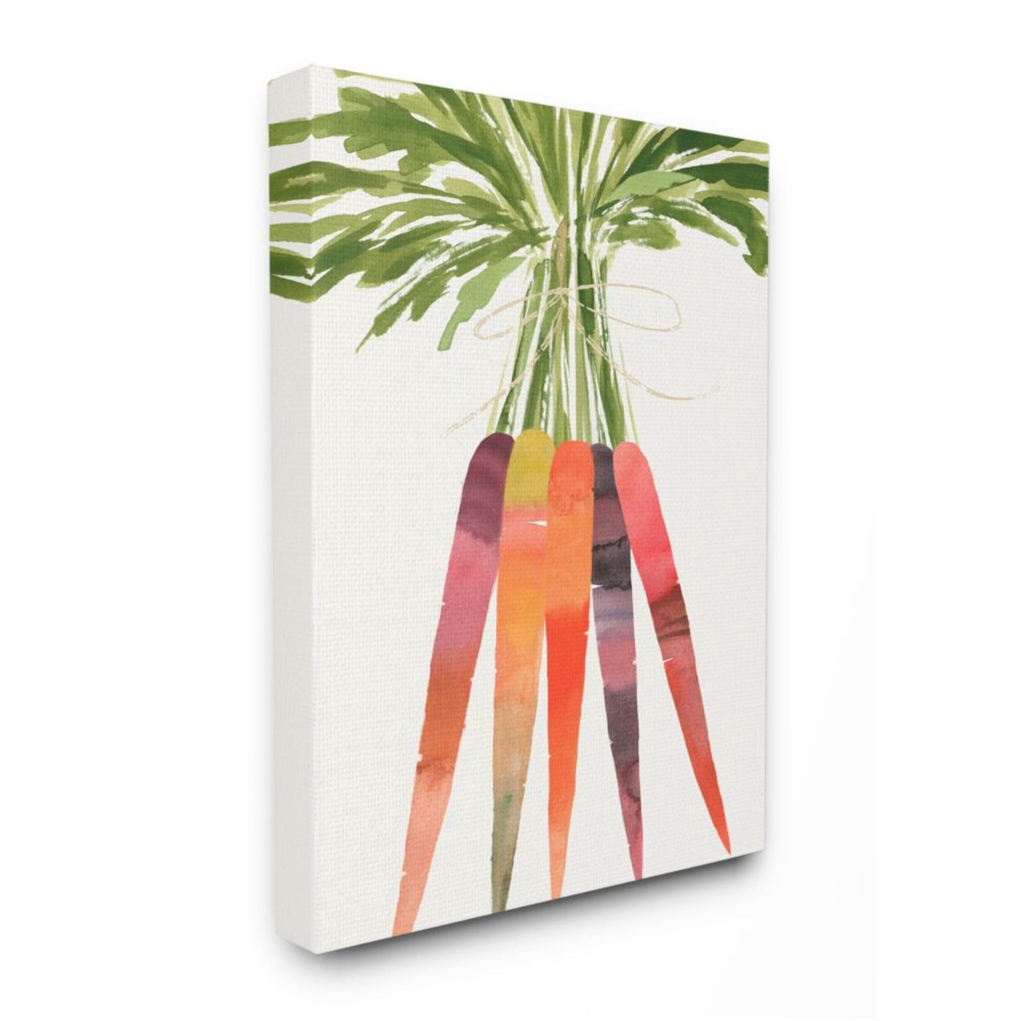 Stupell Industries Watercolor Carrot Vegetable Bunch Harvest Food Design by Annie Warren, 36" x 48"