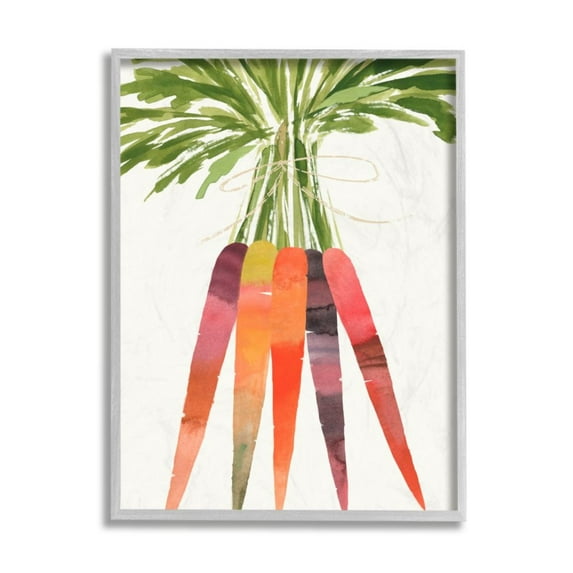 Stupell Industries Watercolor Carrot Vegetable Bunch Harvest Food Design by Annie Warren