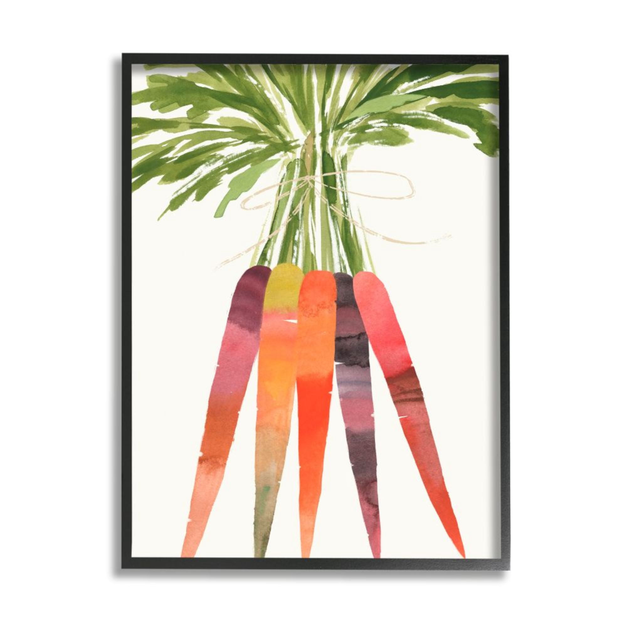 Stupell Industries Watercolor Carrot Vegetable Bunch Harvest Food Design by Annie Warren