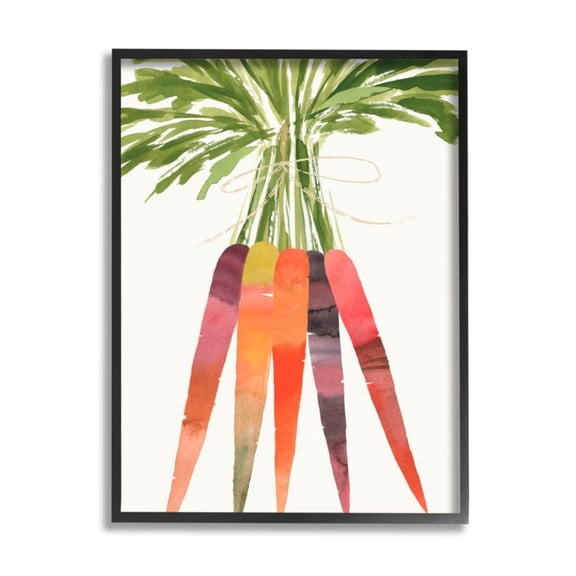 Stupell Industries Watercolor Carrot Vegetable Bunch Harvest Food Design by Annie Warren